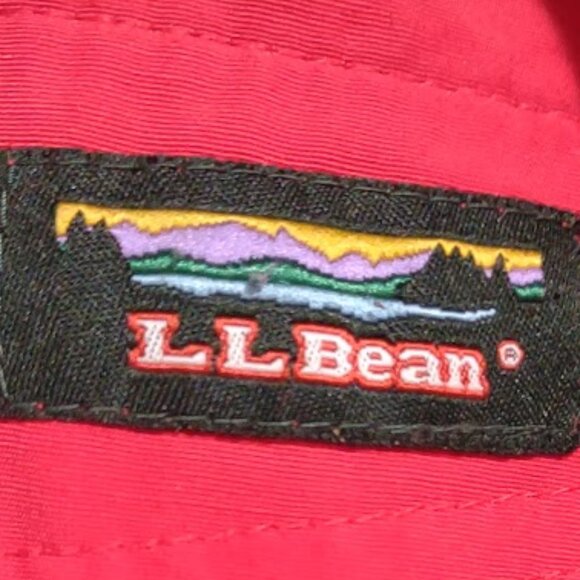 L. L. BEAN RED NYLON UTILITY WINDBREAKER JACKET HOOD POCKETS INNER DRAWSTING L - Picture 5 of 16
